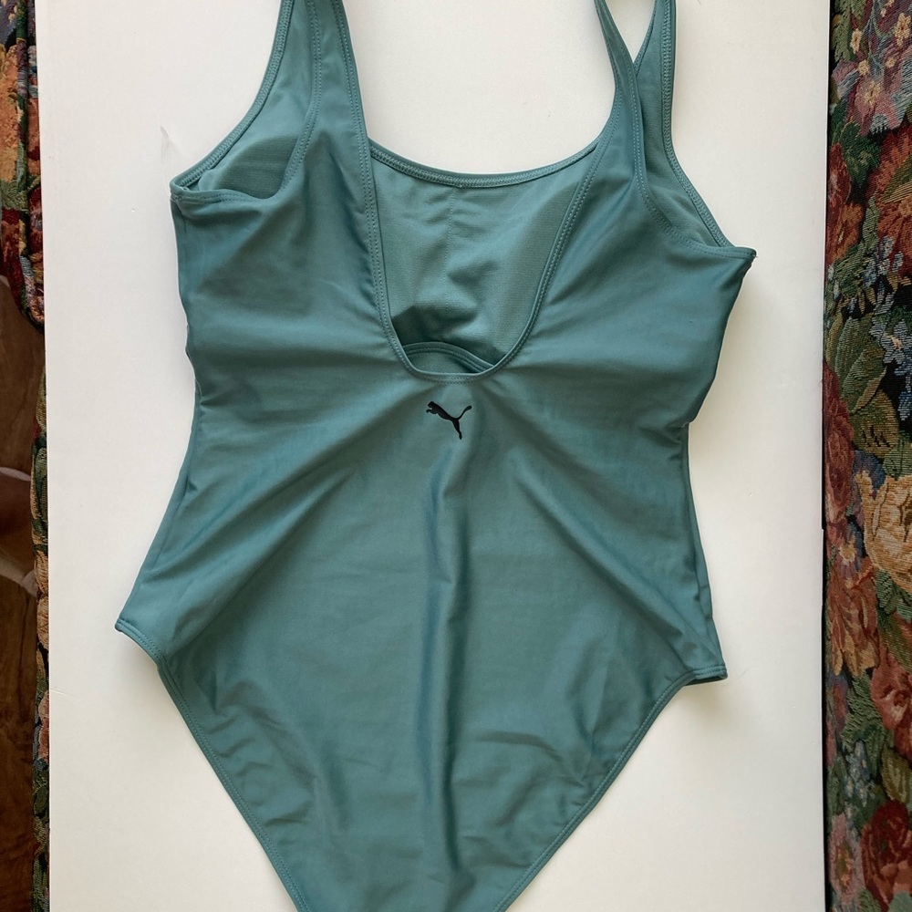 PUMA One Piece Swimsuit L Teal Green New - Picture 6 of 8